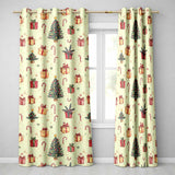 Christmas Tree Candy Cane Gift Box Snowflakes Seamless Pattern  Readymade Eyelet Ring Top Thermal 100% Blackout Curtains