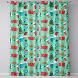 Christmas Tree Baubles Gifts Mug Candy Cane Festive Holiday Seamless Pattern  Readymade Eyelet Ring Top Thermal 100% Blackout Curtains