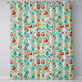 Festive Christmas Trees Ornaments Strawberries Candy Cane Holiday  Readymade Eyelet Ring Top Thermal 100% Blackout Curtains