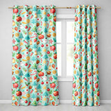 Festive Christmas Trees Ornaments Strawberries Candy Cane Holiday  Readymade Eyelet Ring Top Thermal 100% Blackout Curtains