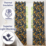 Cute Winter Bears Gifts Lights Cozy Christmas Seamless Pattern  Readymade Eyelet Ring Top Thermal 100% Blackout Curtains