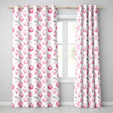 Watercolor Pink Christmas Baubles Ribbon Pine Seamless Pattern  Readymade Eyelet Ring Top Thermal 100% Blackout Curtains