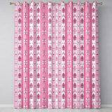 Scandinavian Pink Snowflake Nordic Seamless Pattern  Readymade Eyelet Ring Top Thermal 100% Blackout Curtains