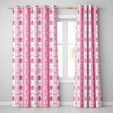 Scandinavian Pink Snowflake Nordic Seamless Pattern  Readymade Eyelet Ring Top Thermal 100% Blackout Curtains