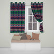 Blue Red Christmas Reindeer Snowflake Knit Seamless Pattern  Readymade Eyelet Ring Top Thermal 100% Blackout Curtains