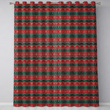 Red Green Nordic Christmas Ornament Tree Heart Knit Seamless Pattern  Readymade Eyelet Ring Top Thermal 100% Blackout Curtains