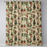 Classic Vintage Christmas Toys Tree Santa Festive Seamless Pattern  Readymade Eyelet Ring Top Thermal 100% Blackout Curtains