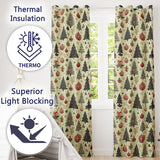 Modern Christmas Tree Ornament Snowflake Festive Seamless Pattern  Readymade Eyelet Ring Top Thermal 100% Blackout Curtains
