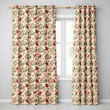 Festive Christmas Mistletoe Bow Berry Seamless Pattern  Readymade Eyelet Ring Top Thermal 100% Blackout Curtains