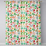 Colorful Christmas Ornament Holly Star Festive Seamless Pattern  Readymade Eyelet Ring Top Thermal 100% Blackout Curtains