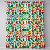 Bright Christmas Gift Bell Apple Festive Seamless Pattern  Readymade Eyelet Ring Top Thermal 100% Blackout Curtains
