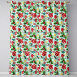 Bright Christmas Poinsettia Candy Cane Holly Festive Seamless Pattern  Readymade Eyelet Ring Top Thermal 100% Blackout Curtains