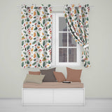 Watercolor Christmas Leaves Santa Hat House Ornament Seamless Pattern  Readymade Eyelet Ring Top Thermal 100% Blackout Curtains