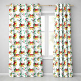 Watercolor Holly Berry Gold Bell Red Bow Festive Seamless Pattern  Readymade Eyelet Ring Top Thermal 100% Blackout Curtains