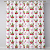 Cute Unicorn Christmas Poinsettia Floral Fantasy Seamless Pattern  Readymade Eyelet Ring Top Thermal 100% Blackout Curtains