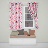 Elegant Pink Watercolor Floral Baubles Winter Holiday Seamless Pattern  Readymade Eyelet Ring Top Thermal 100% Blackout Curtains