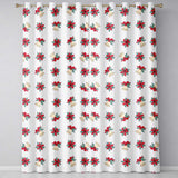 Poinsettia Flower Christmas Bell Holly Seamless Pattern  Readymade Eyelet Ring Top Thermal 100% Blackout Curtains