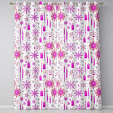 Pink Candle Snowflake Winter Festive Seamless Pattern  Readymade Eyelet Ring Top Thermal 100% Blackout Curtains