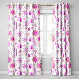 Pink Candle Snowflake Winter Festive Seamless Pattern  Readymade Eyelet Ring Top Thermal 100% Blackout Curtains