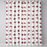 Poinsettia Flower Bell Holly Christmas Seamless Pattern  Readymade Eyelet Ring Top Thermal 100% Blackout Curtains
