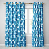 Cute Christmas Tree Gift Holiday Festive Seamless Pattern  Readymade Eyelet Ring Top Thermal 100% Blackout Curtains