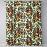 Classic Christmas Ornaments Pine Branches and Bows  Traditional Holiday Design  Readymade Eyelet Ring Top Thermal 100% Blackout Curtains