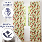 Watercolor Christmas Stockings with Holly Berries Festive Holiday  Design  Readymade Eyelet Ring Top Thermal 100% Blackout Curtains