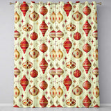 Christmas Hanging Baubles Holly Branches  Festive Holiday Design  Readymade Eyelet Ring Top Thermal 100% Blackout Curtains