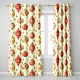 Christmas Hanging Baubles Holly Branches  Festive Holiday Design  Readymade Eyelet Ring Top Thermal 100% Blackout Curtains