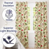 Cute Christmas Mouse Present Berry Festive Holiday Pattern Arts Readymade Eyelet Ring Top Thermal 100% Blackout Curtains