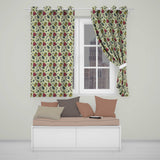 Christmas Candy Cane Bells Santa Hat Seamless Pattern  Readymade Eyelet Ring Top Thermal 100% Blackout Curtains