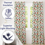 Watercolor Christmas Gifts Pine Branches Holly Berries Seamless Pattern  Readymade Eyelet Ring Top Thermal 100% Blackout Curtains