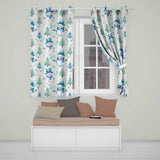 Cute Snowman Winter Trees Snowflakes Seamless Pattern  Readymade Eyelet Ring Top Thermal 100% Blackout Curtains