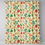 Cute Christmas Ornaments Candy Cane Citrus Leaves Festive Seamless Pattern  Readymade Eyelet Ring Top Thermal 100% Blackout Curtains