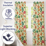 Cute Christmas Ornaments Candy Cane Citrus Leaves Festive Seamless Pattern  Readymade Eyelet Ring Top Thermal 100% Blackout Curtains