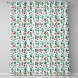 Watercolor Pine Branches Red Berries Christmas Foliage Seamless Pattern  Readymade Eyelet Ring Top Thermal 100% Blackout Curtains