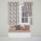 Watercolor Red Baubles Pine Branches Festive Holiday Seamless Pattern  Readymade Eyelet Ring Top Thermal 100% Blackout Curtains