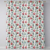 Watercolor Red Baubles Pine Branches Festive Holiday Seamless Pattern  Readymade Eyelet Ring Top Thermal 100% Blackout Curtains