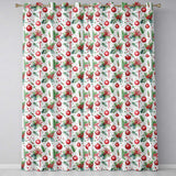 Watercolor Holly Leaves Red Berries Baubles Festive Seamless Pattern  Readymade Eyelet Ring Top Thermal 100% Blackout Curtains