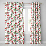 Watercolor Holly Leaves Red Berries Baubles Festive Seamless Pattern  Readymade Eyelet Ring Top Thermal 100% Blackout Curtains