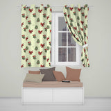 Cute Christmas Bows Holly Berries Tree Doodle Seamless Pattern  Readymade Eyelet Ring Top Thermal 100% Blackout Curtains