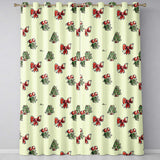 Cute Christmas Bows Holly Berries Tree Doodle Seamless Pattern  Readymade Eyelet Ring Top Thermal 100% Blackout Curtains