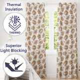 Gingerbread Cookie Mitten Christmas Festive Pattern Design UK Readymade Eyelet Ring Top Thermal 100% Blackout Curtains