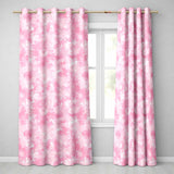 Soft Pink Snowflake Watercolor Christmas Festive Pattern Design UK Readymade Eyelet Ring Top Thermal 100% Blackout Curtains