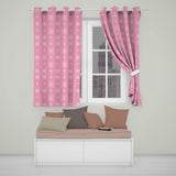 Pink White Snowflake Winter Festive Pattern Design UK Readymade Eyelet Ring Top Thermal 100% Blackout Curtains