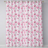 Pink Christmas Ornament Bauble Festive Pattern Design UK Readymade Eyelet Ring Top Thermal 100% Blackout Curtains