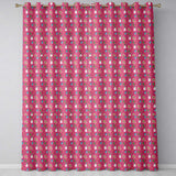 Cute Pink Snowman Gingerbread Christmas Festive Pattern Design UK Readymade Eyelet Ring Top Thermal 100% Blackout Curtains