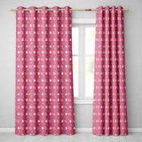 Cute Pink Snowman Gingerbread Christmas Festive Pattern Design UK Readymade Eyelet Ring Top Thermal 100% Blackout Curtains