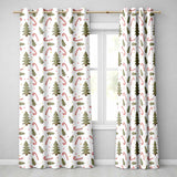 Minimal Candy Cane Christmas Tree Festive Pattern Design UK Readymade Eyelet Ring Top Thermal 100% Blackout Curtains