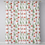 Watercolour Christmas Village Red Car Tree Festive Pattern Design UK Readymade Eyelet Ring Top Thermal 100% Blackout Curtains